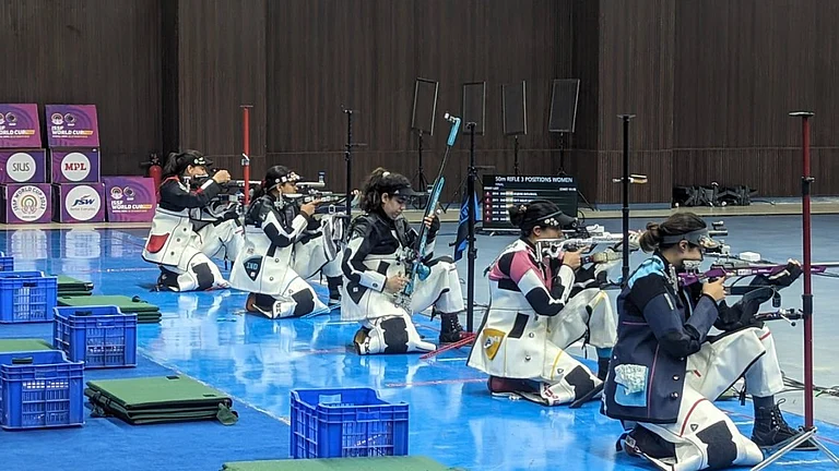 Indian Shooters at Olympic selection trials. - X | NRAI